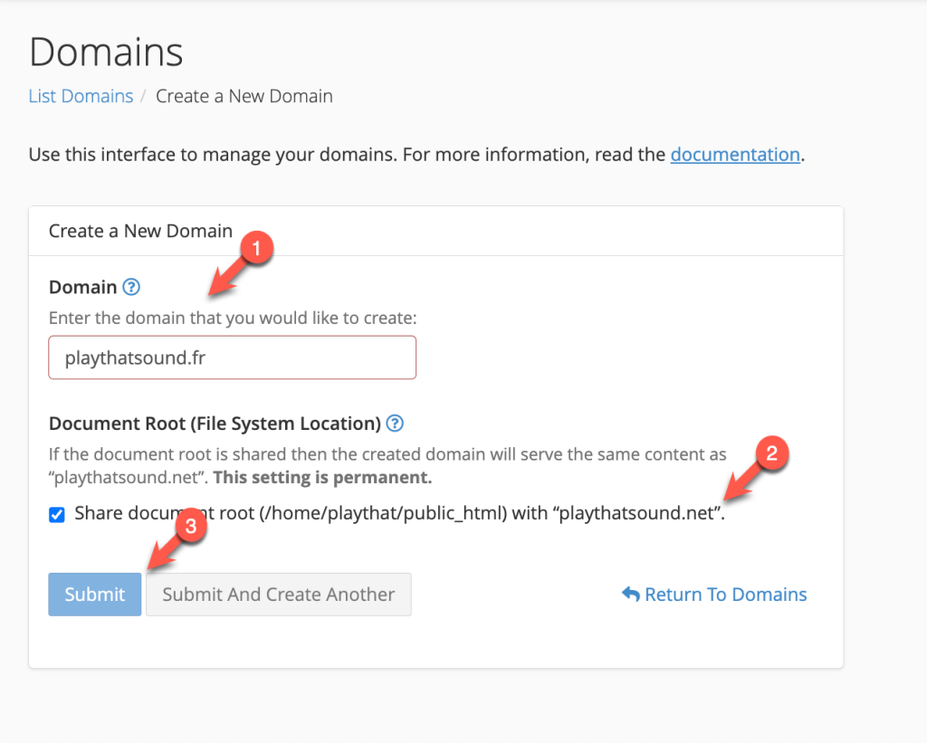 Creating a domain alias for the secondary domain